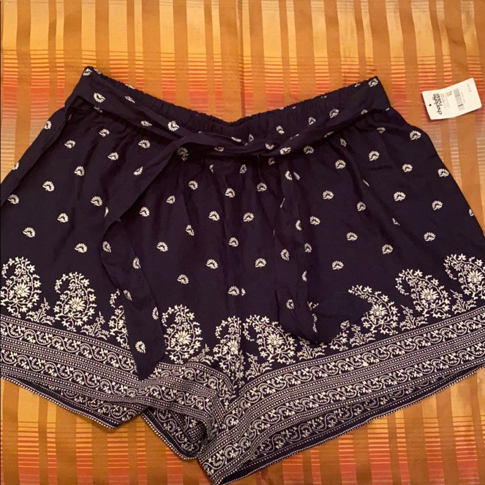 Blue paisley shorts